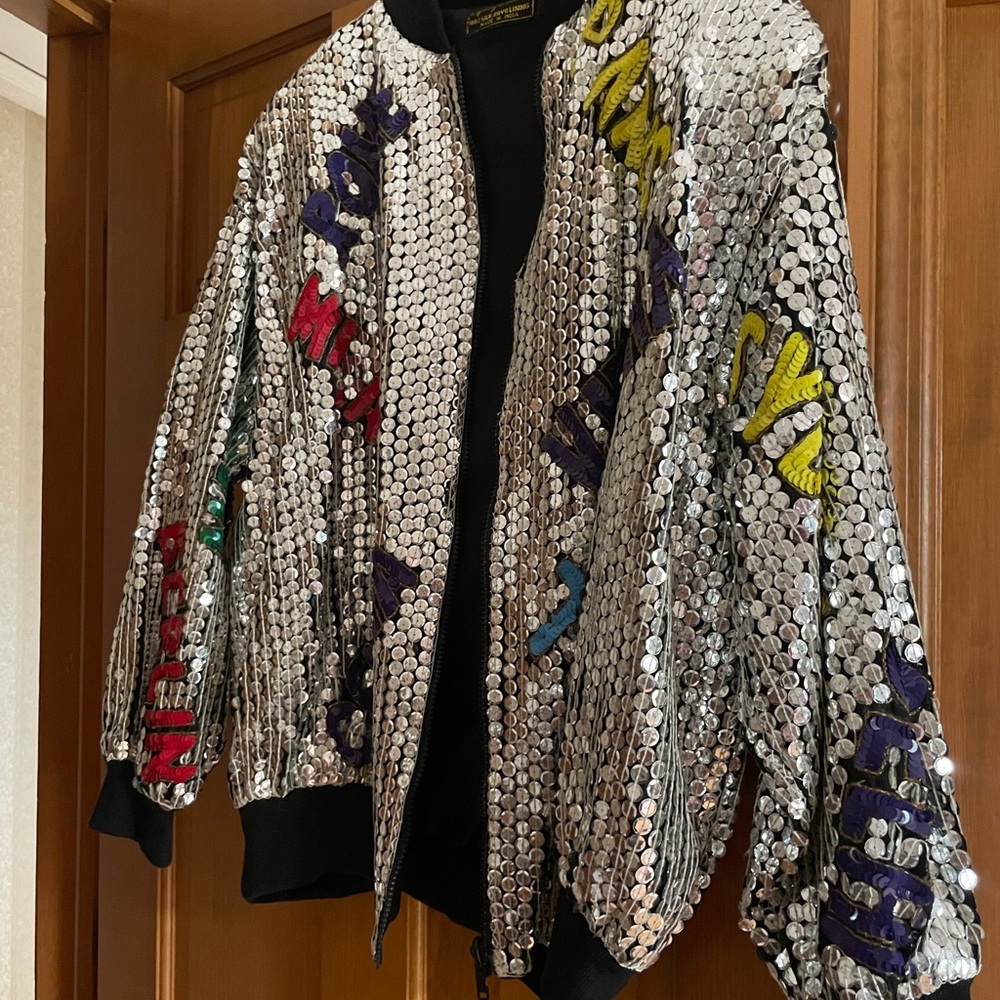 Gold, metallic jacket, size small